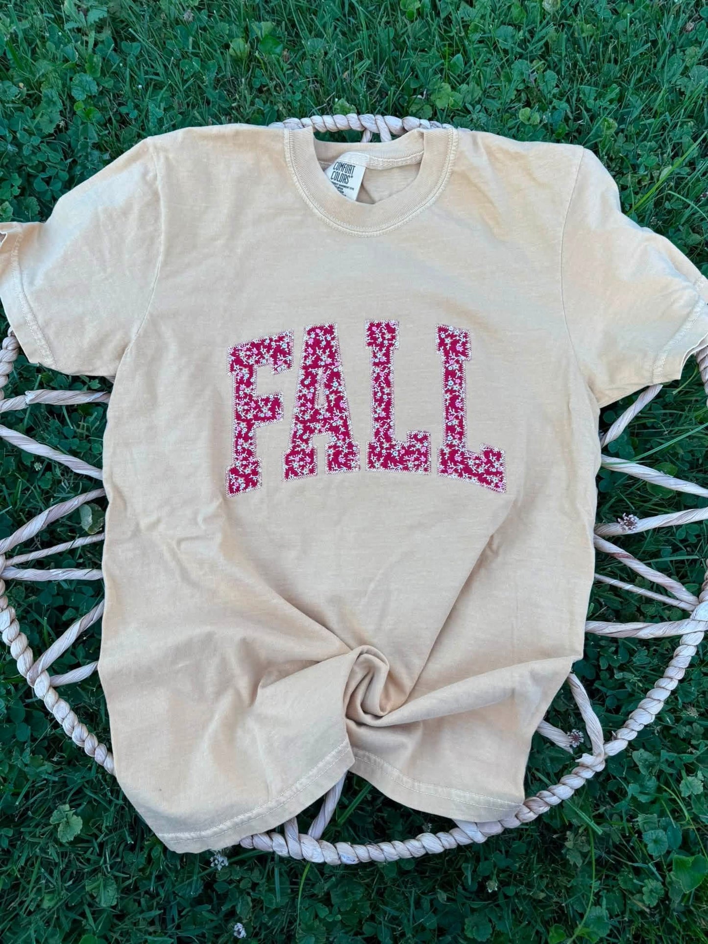 Fall embroidered tee