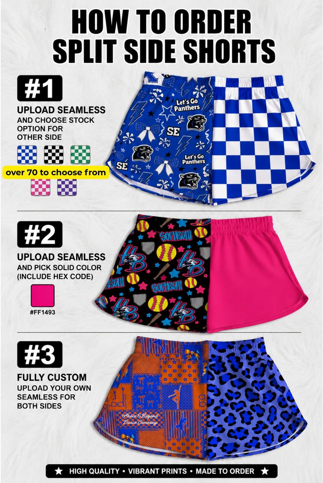 Custom split side shorts