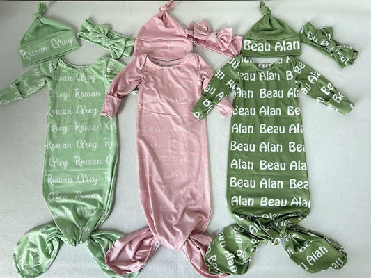 Personalized Baby Knotted Gown