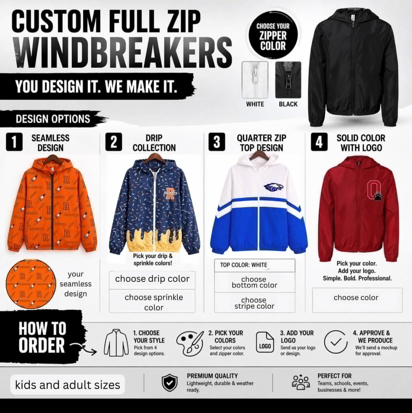 Mom & Me Full Zip Custom Windbreaker Hoodies