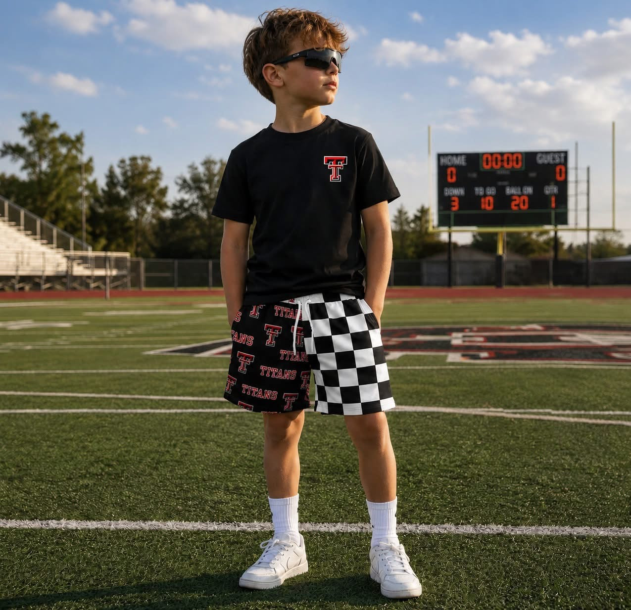 Boys Side Split Shorts