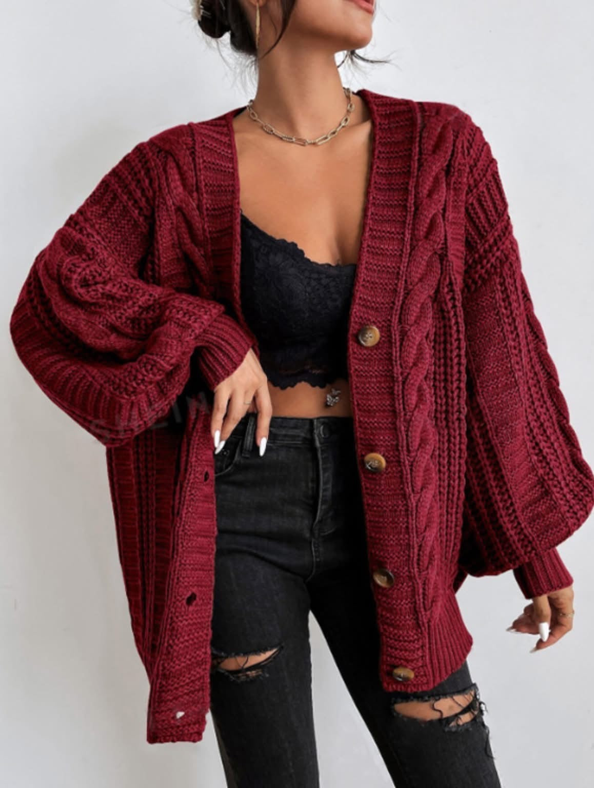 The Aspen Cable Knit Cardigan