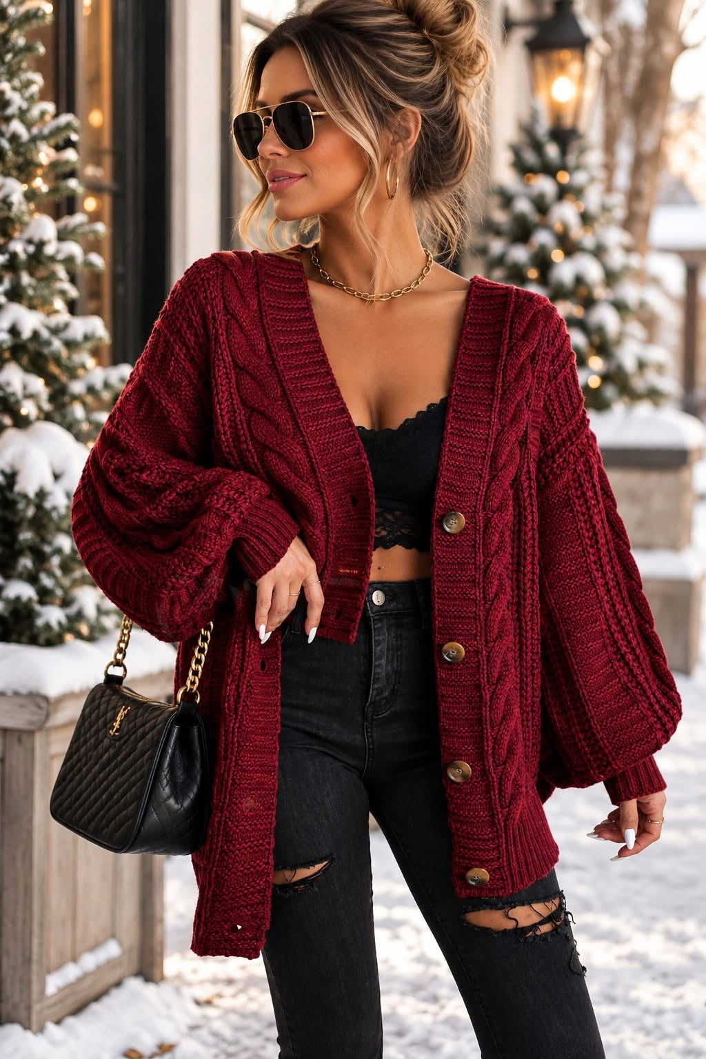 The Aspen Cable Knit Cardigan