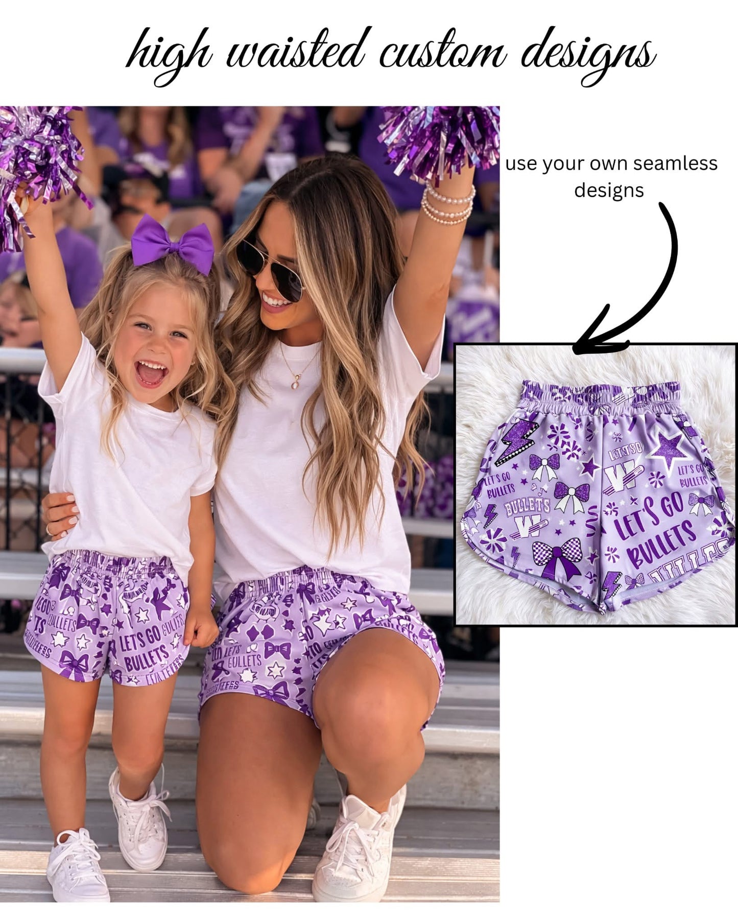 Custom Seamless High Waisted Shorts (kids & adults)