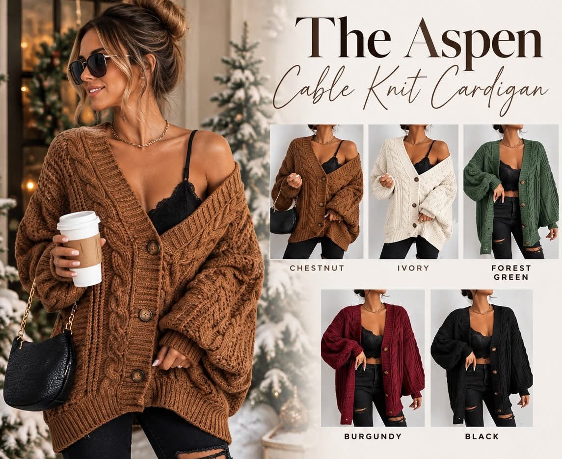The Aspen Cable Knit Cardigan
