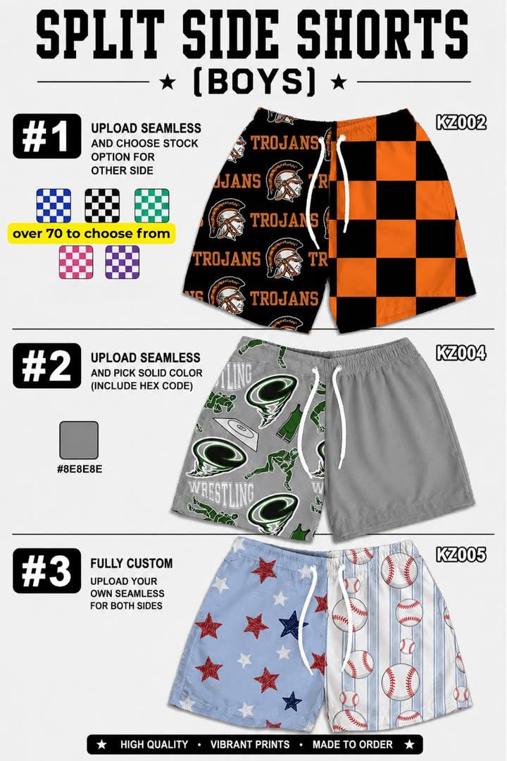 Boys Side Split Shorts