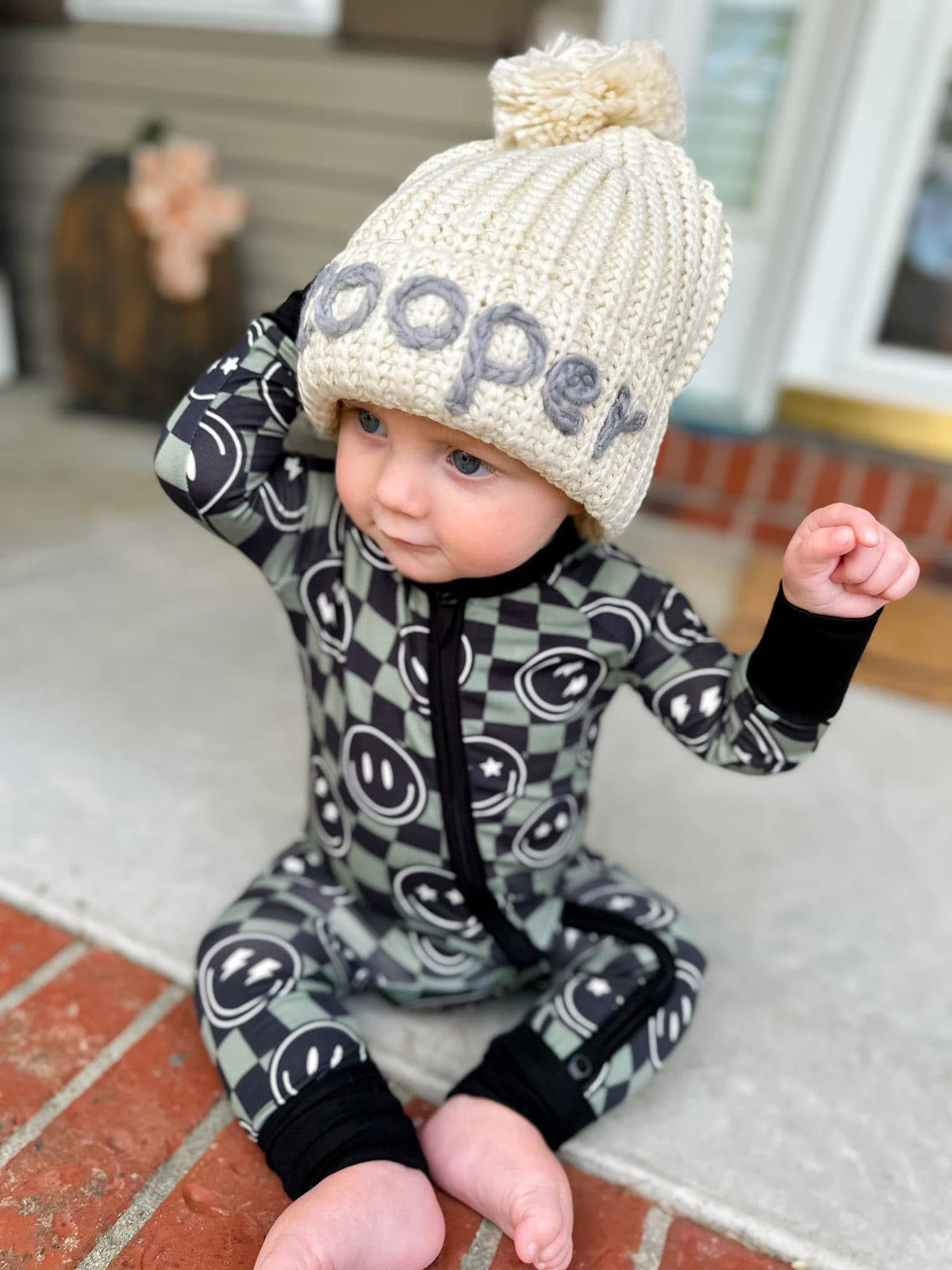 Custom Rope Embroidered Pompom Hats