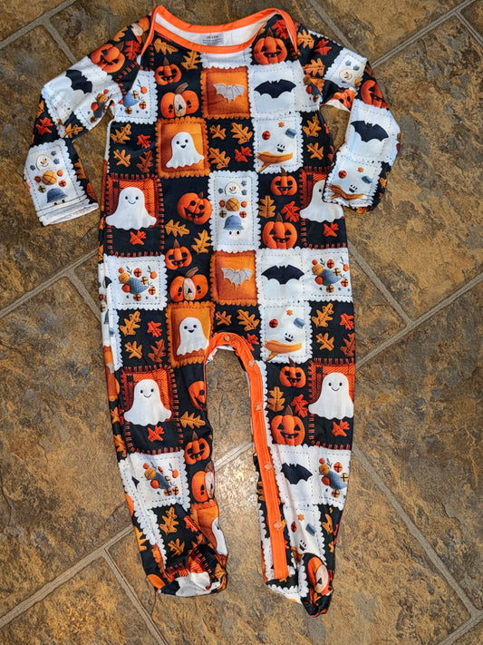 Patchwork Halloween Footies