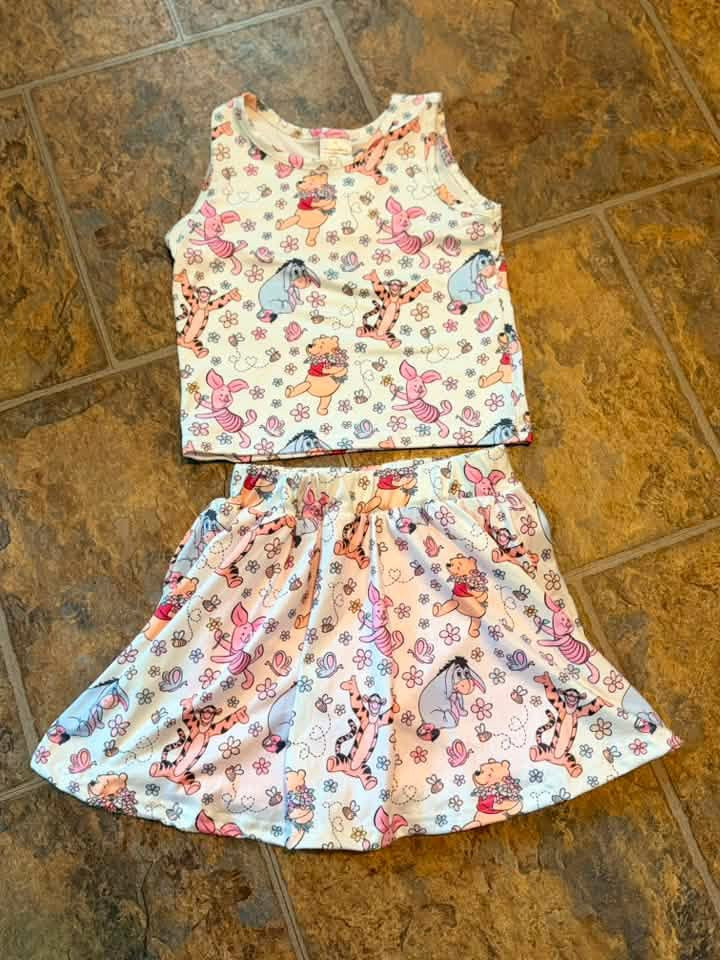 Pooh bear skort set