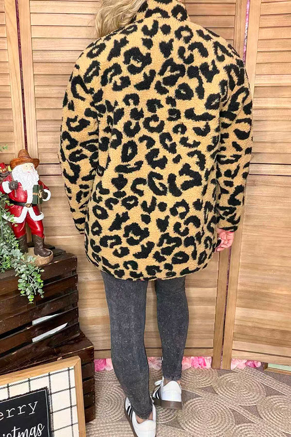 Women's Leopard Sherpa Jacket