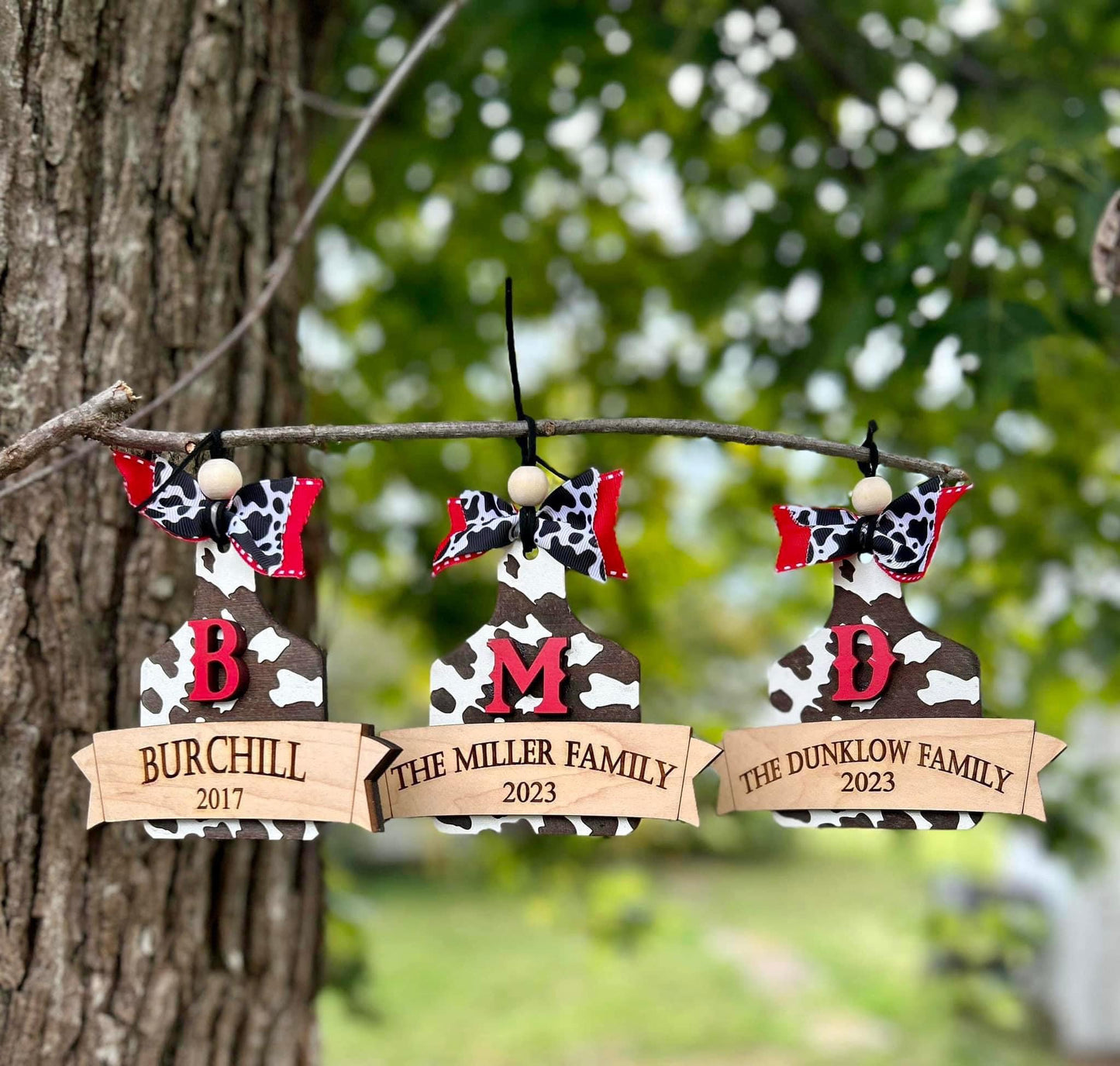 Personalized Cow Tag Ornament