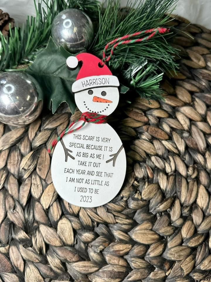 Personalized Snowman Height Ornament