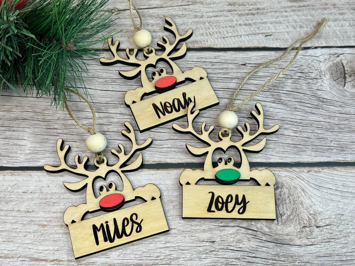 Personalized Reindeer Ornaments