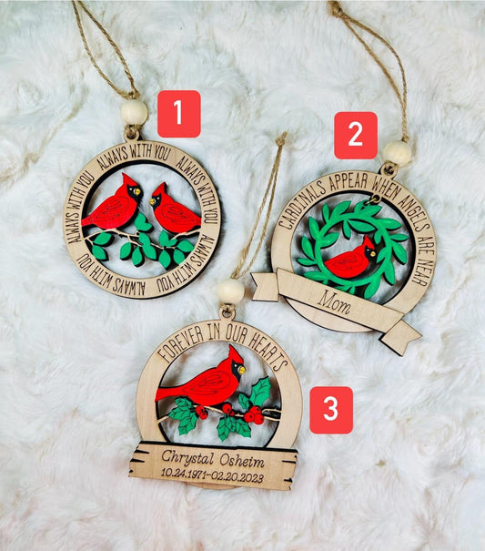 Cardinal Memorial Ornaments