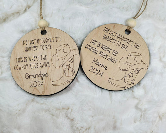 Cowgirl/Cowboy Memorial Ornaments