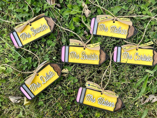 Personalized Teacher Pencil Ornaments