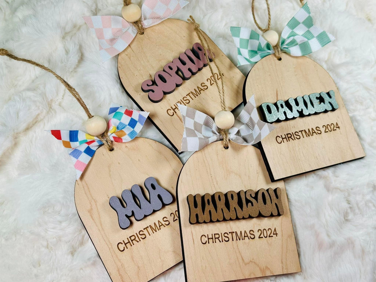 Retro Name Ornaments