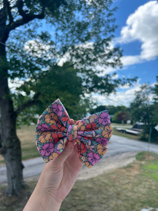 Floral 5 Inch Hair Bow