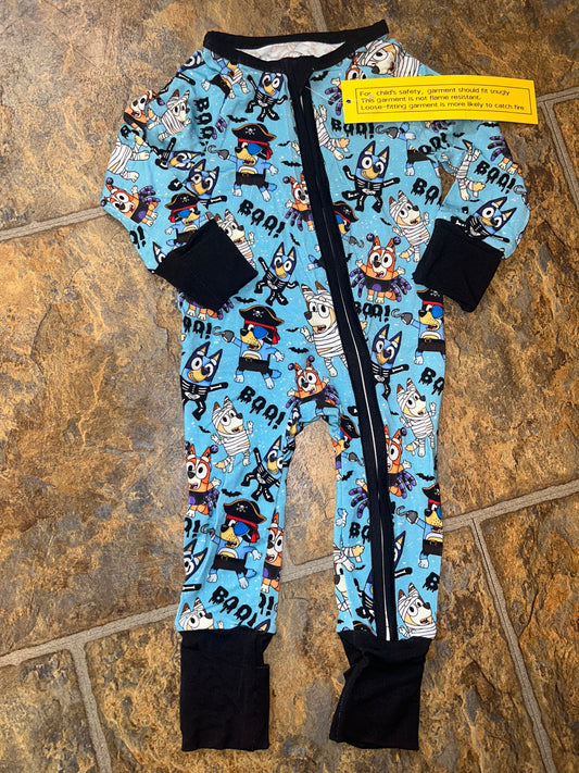 Blue Dog Halloween Bamboo Pj's