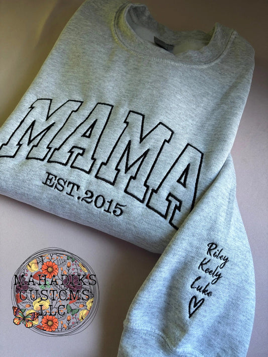 Mama Custom Embroidered Crewnecks